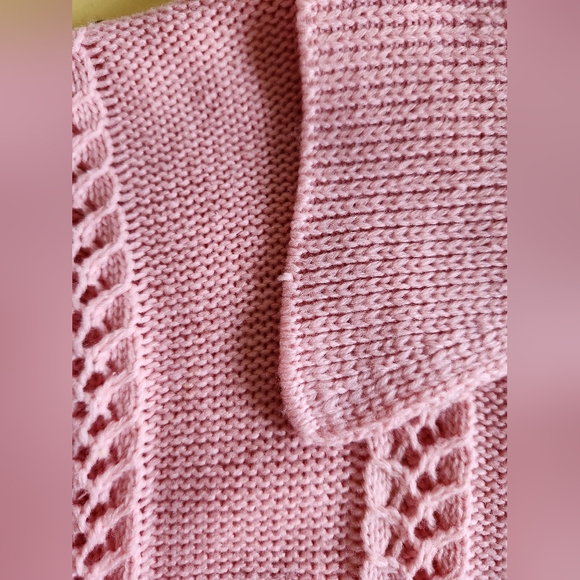 Vintage 60's - 70's Pink Cardigan Sweater - Picture 7 of 11
